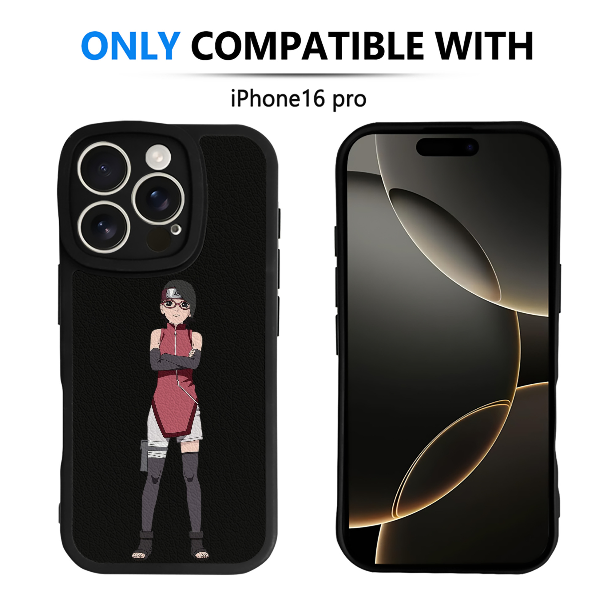 （画像用） NARUTO -ナルト- うちは サラダ Uchiha Sarada 【iPhone 16シリーズ対応】シリコンスマホケース（レザー調） 材質：シリコン